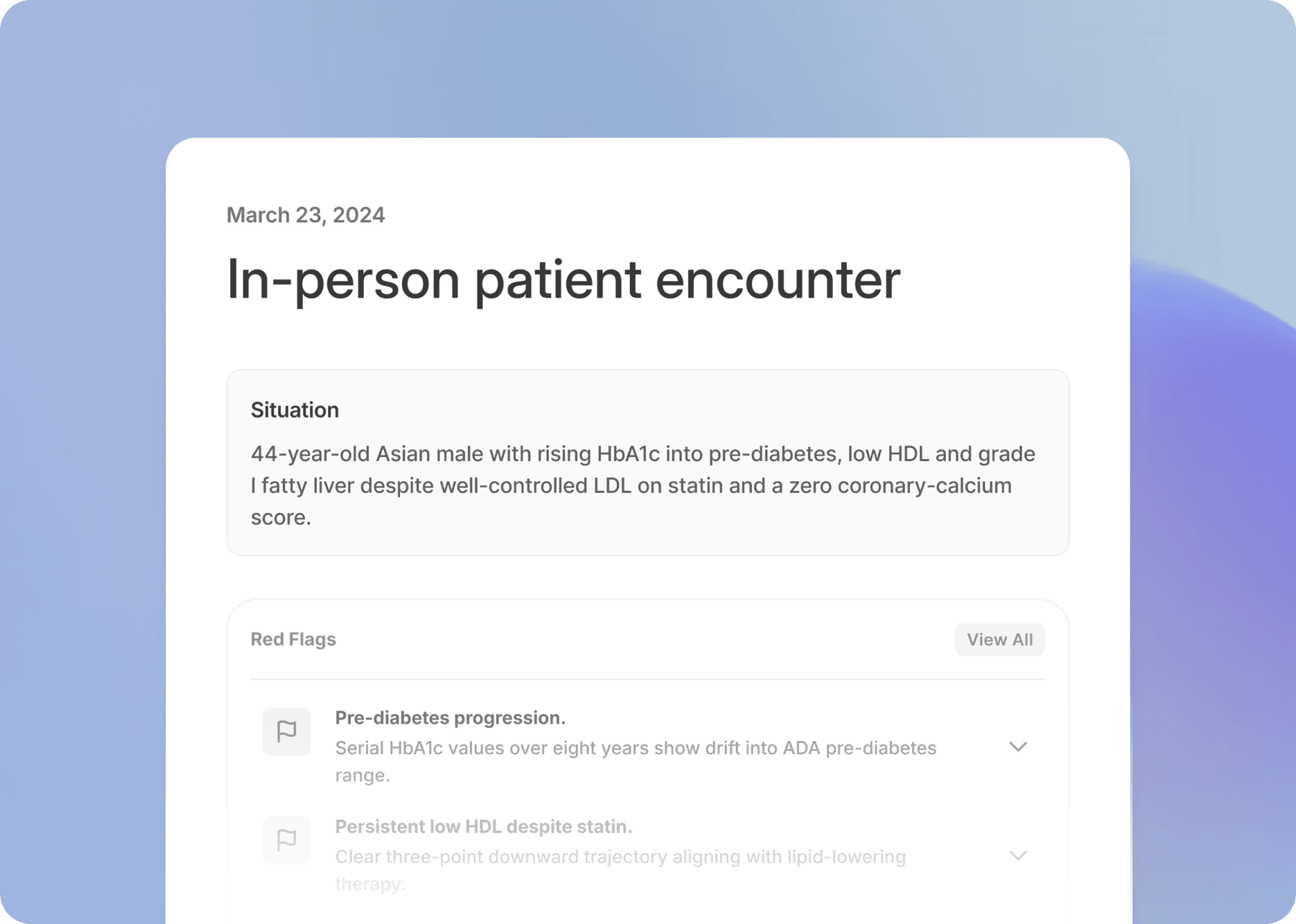 Interfaz del producto Clinical Copilot